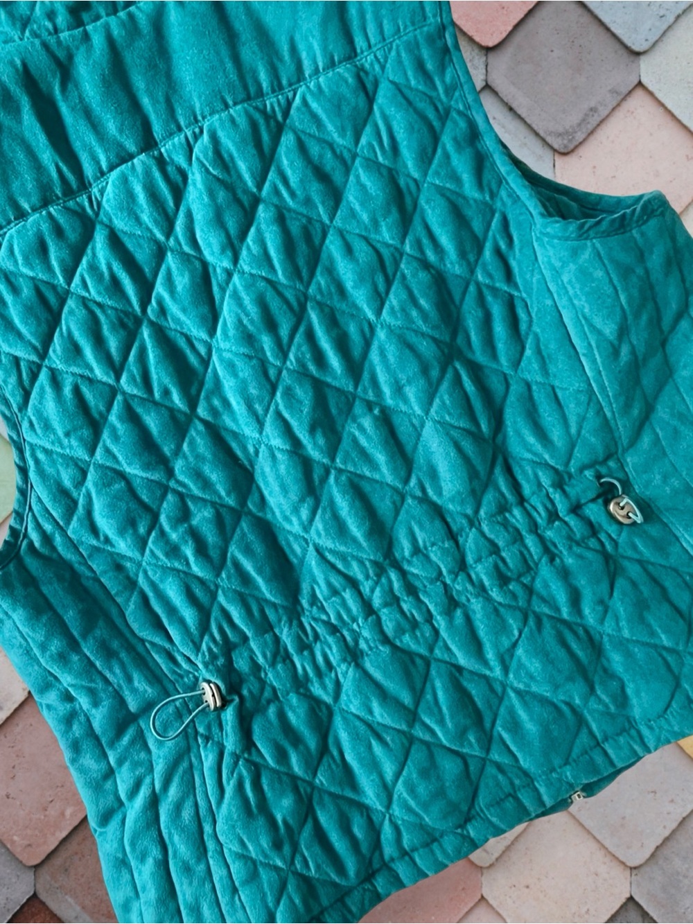 Croft & Barrow Teal Full Zip Quilted Vest SzXLPetite with Pockets - Picture 7 of 9